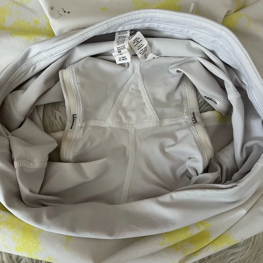 {Lululemon} Pace Rival Mid-Rise Skirt Long in Cross Court Wash Electric Lemon